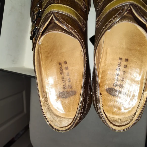 Men's Brown Leather Double Monk Strap Shoes - Picture 2 of 6